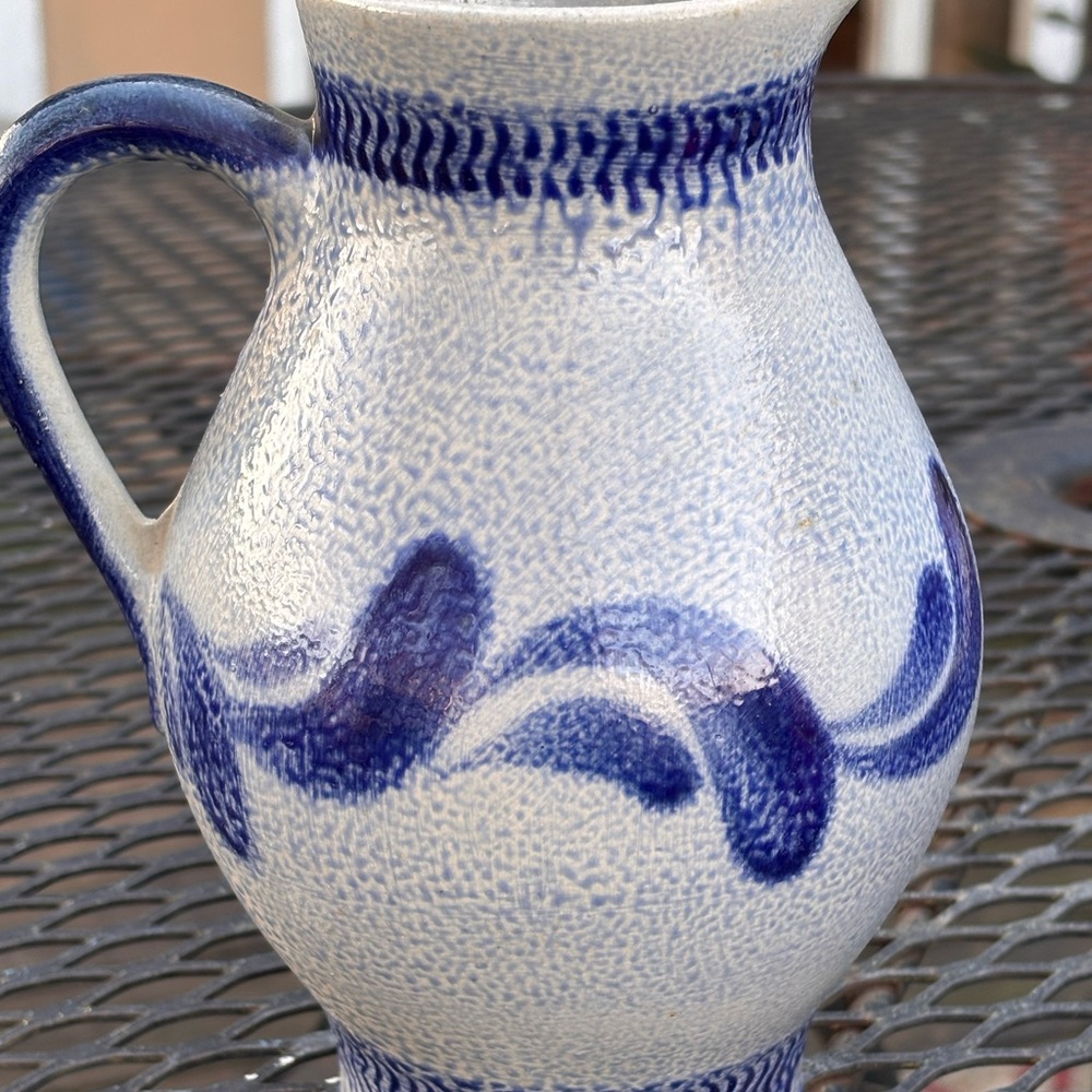 Salt glazed blue/gray vase